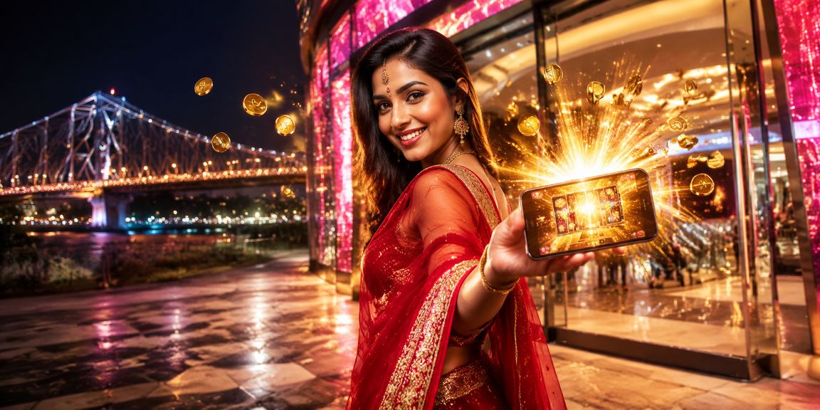 Player enjoying live slot game with traditional sundress in Kolkata